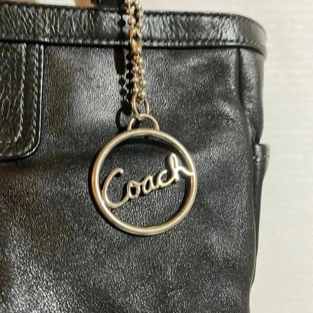 Coach vintage black leather satchel handbag